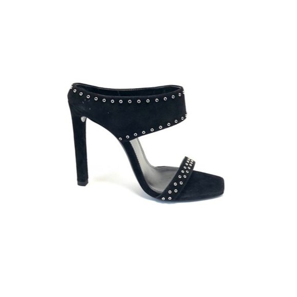 SAINT LAURENT Black Embellished Suede Sandals Mules  Size EU:36 - Picture 3 of 11